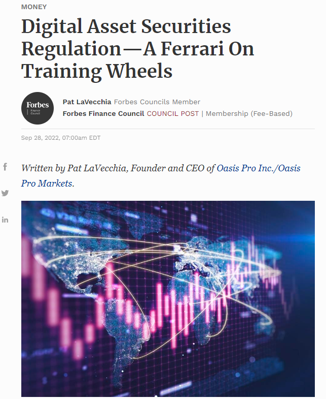 Forbes - Digital Asset Securities Regulation—A Ferrari On Training Wheels