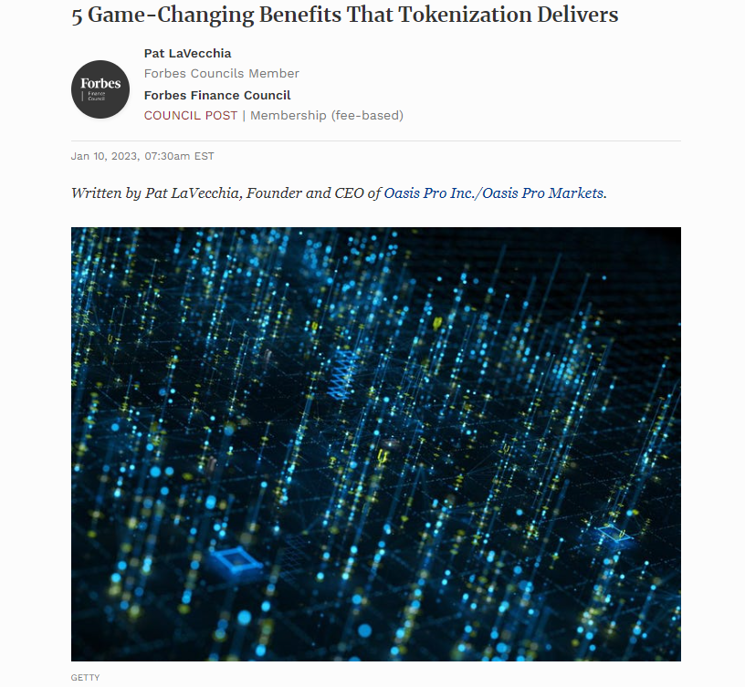 Forbes - 5 Game-Changing Benefits That Tokenization Delivers